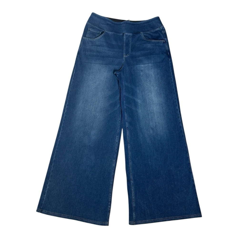 HALARA Wide Leg Denim Jumpsuit Pants in Dark Blue
